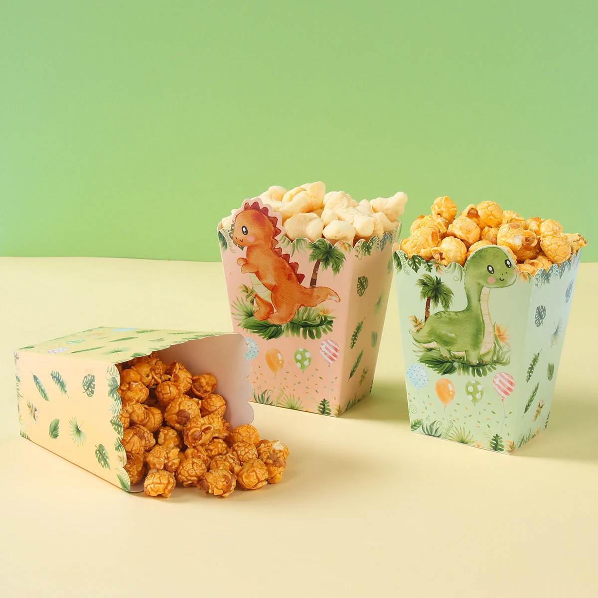 Scatola per popcorn di caramelle per animali della giungla Decorazione per feste di compleanno per safari Scatola per biscotti a tema giungla per