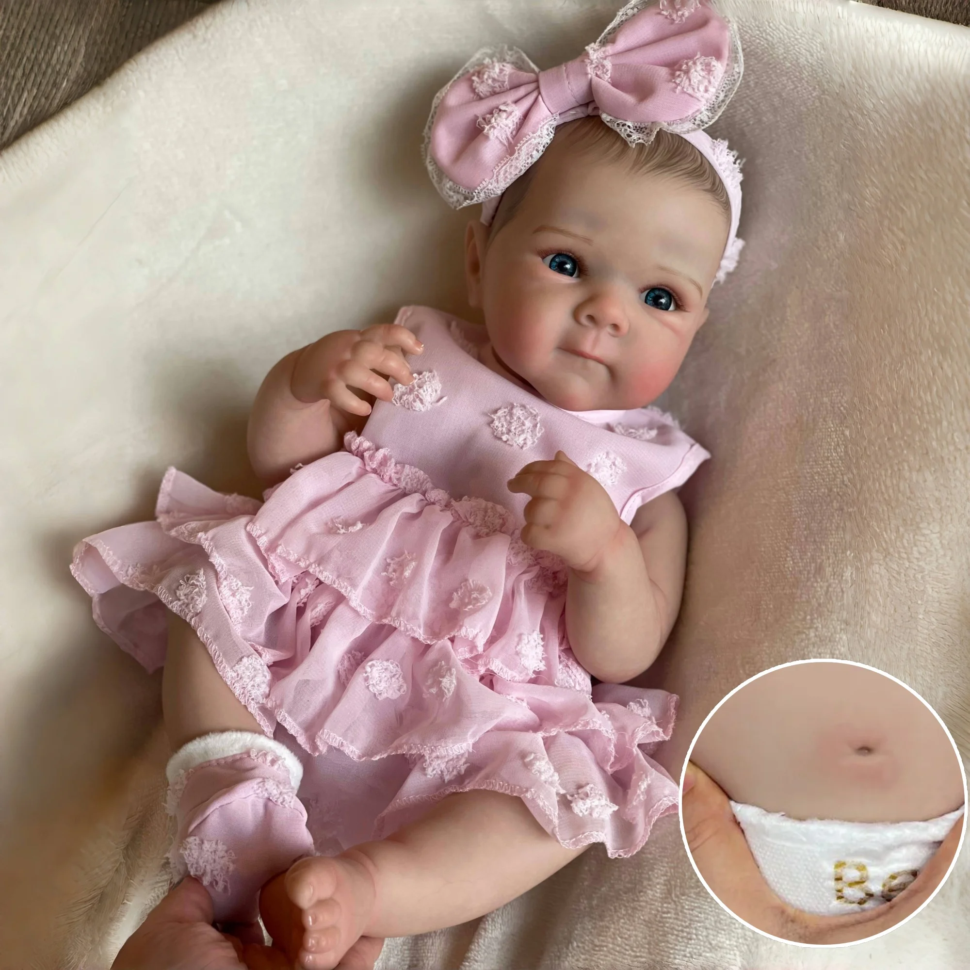 18 pollici Bettie Full Body Vinyl Girl Lavabile Reborn Baby Doll con capelli realistici dipinti Bebe Reborn Giocattoli di Natale