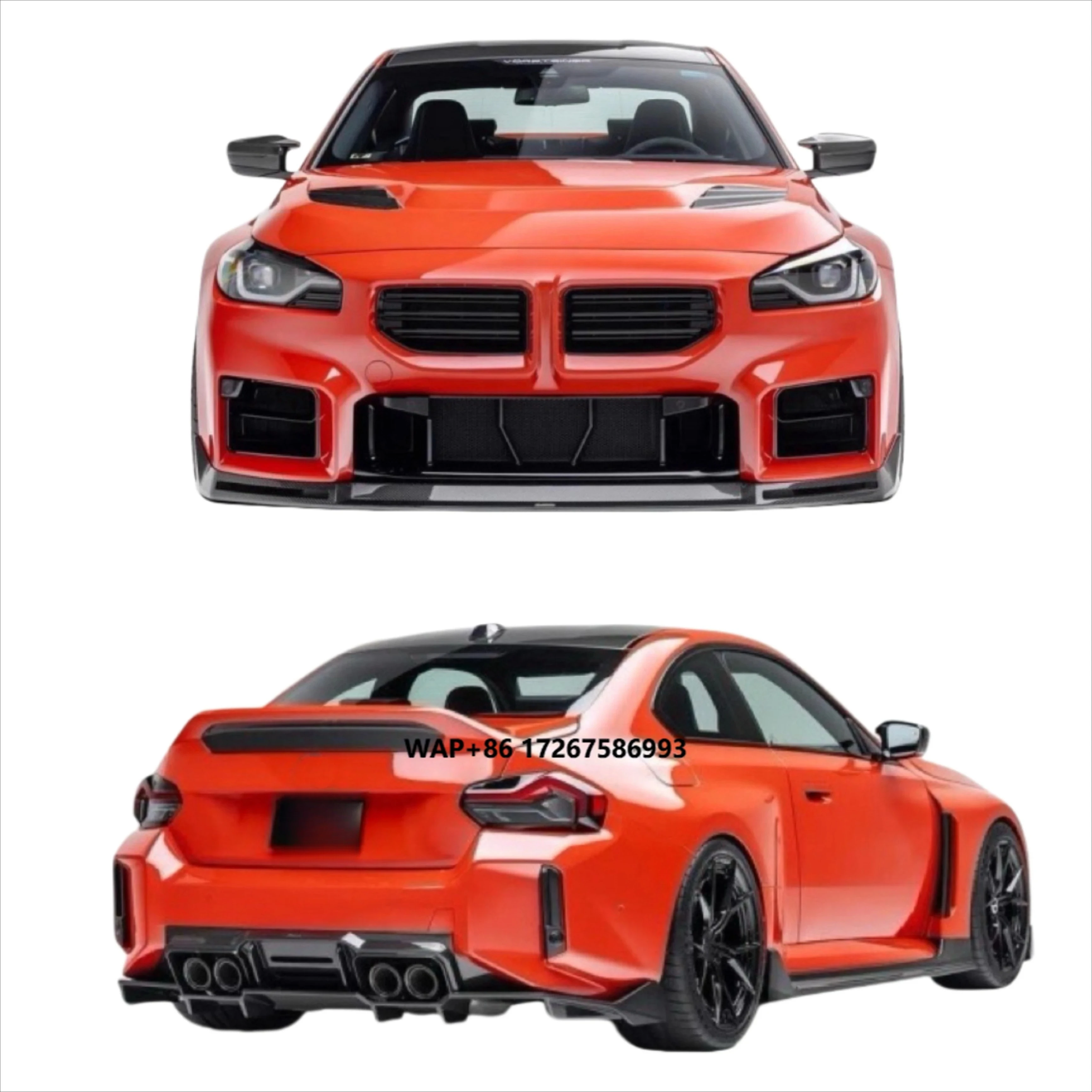 High Quality Dry Carbon Fiber Body Kit for M2 G87 V-Style Front Lip Skirt Rear Diffuser Spoiler Hood Car Bumpers Upgrade