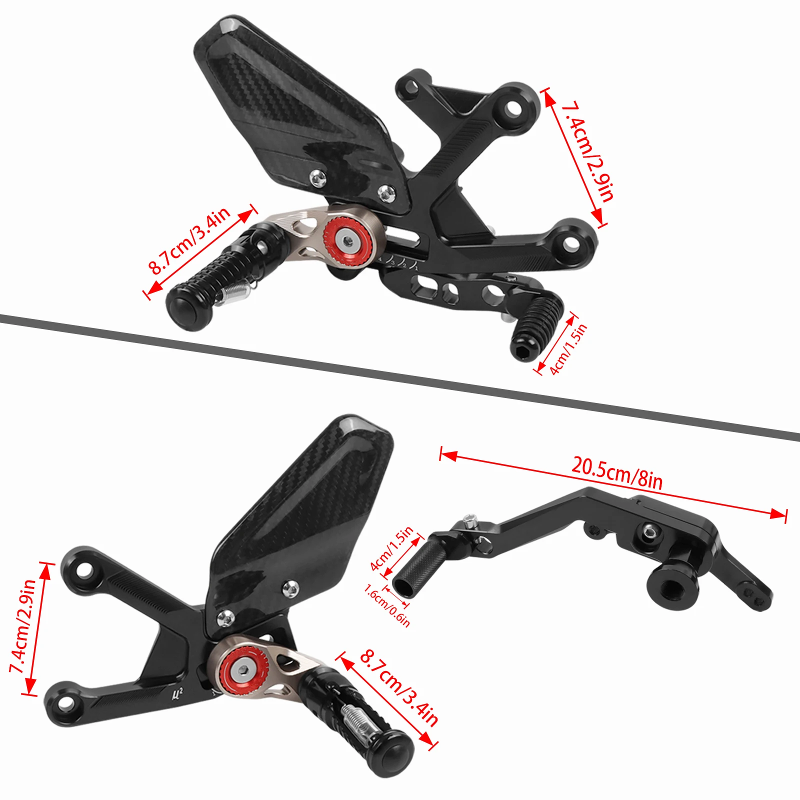 For Honda CBR1000RR-R CBR 1000 RR R CBR1000 RR R 2021-2024 Footpeg Rear Set Foot Pegs Pedal Footrest Heel Wing Adjuster Rearset