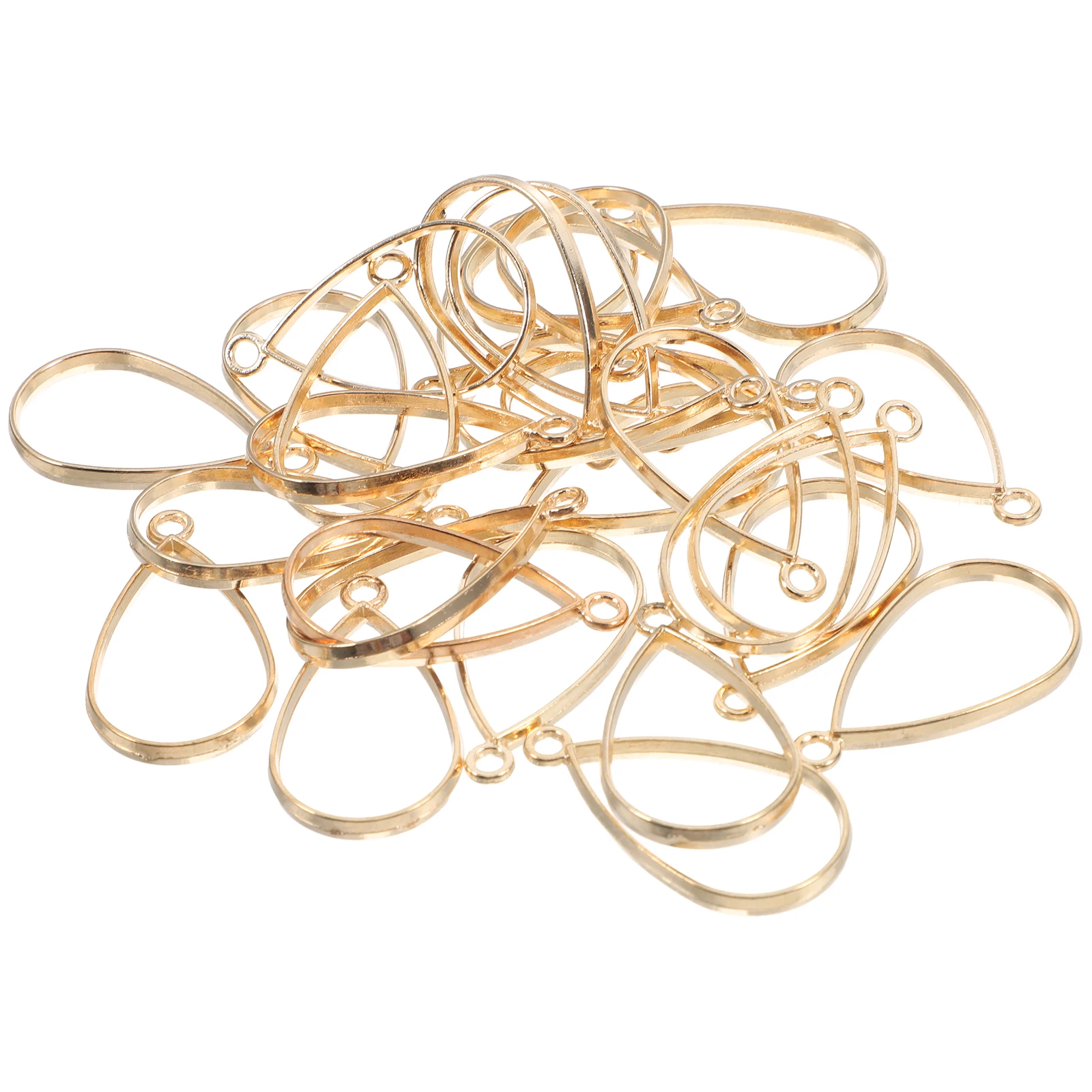

30 Pcs Hollow Bezel Charms Gem Base Pendant Jewelry Frame for Necklace Bracelet Crafts DIY Supplies Water Drop Design