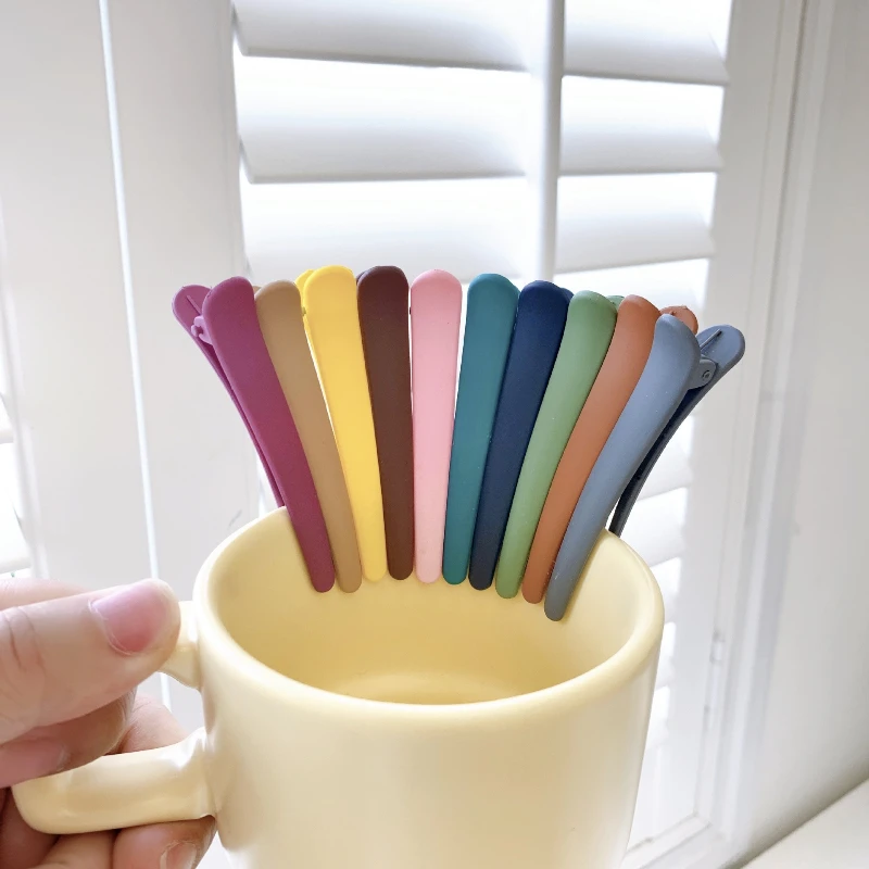 10 pz/set Duckbill Clip Colori Della Caramella Parrucchiere FAI DA TE Forcelle di Plastica Cura Dei Capelli Morsetti Per Capelli Strumenti Per Lo Styling Salone Professionale