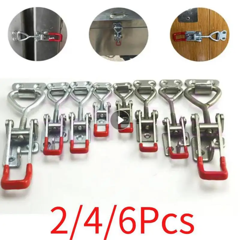 6/4/2 Adjustable Cabinet Boxes Lever Handle Lock Hasp Toggle Hasp Catch Toggle Clamp For Sliding Door Furniture Hardware Tool