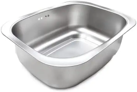 

Stainless Steel Washing-up Bowl Multi-purpose Dish Tub for Sink + Loofah