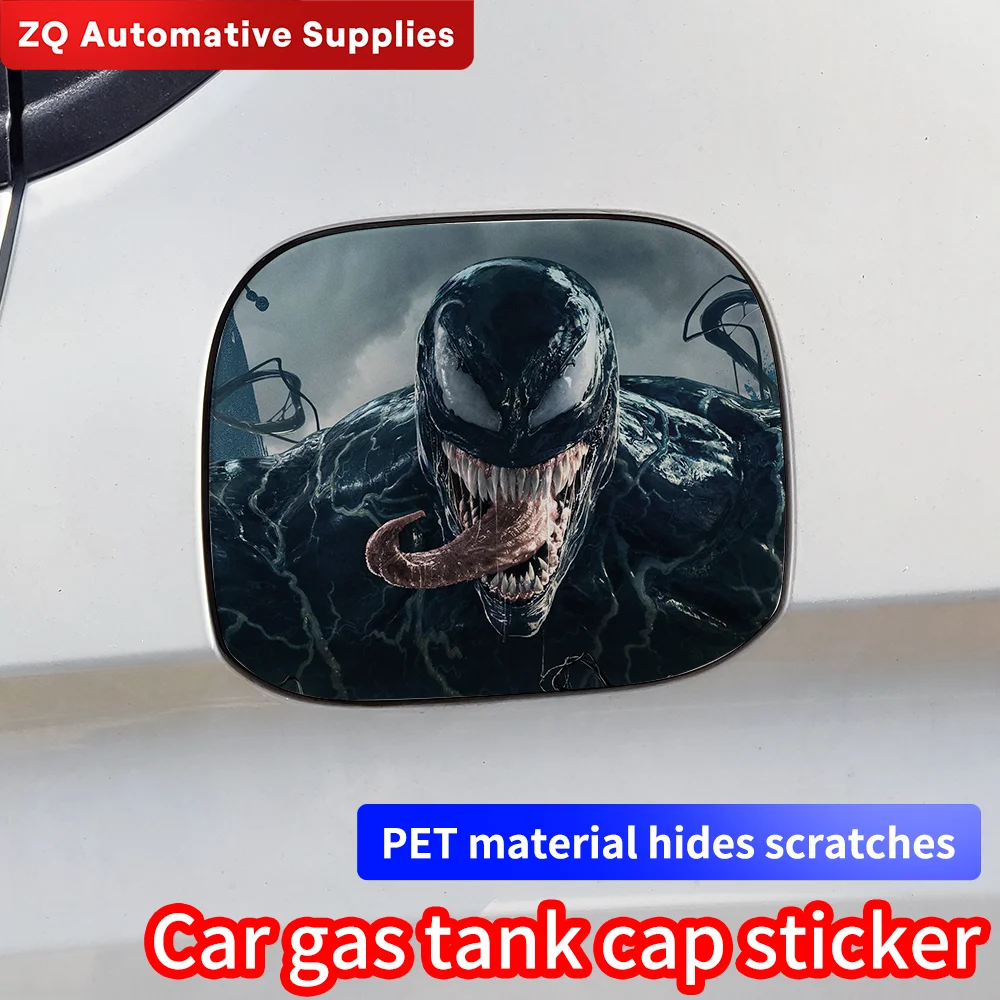 Car Sticker Venom Car Fuel Tank Cap Trim Cover Decoration Waterproof Sunscreen Stickers Pull Fuel Consumption Decal Accessories