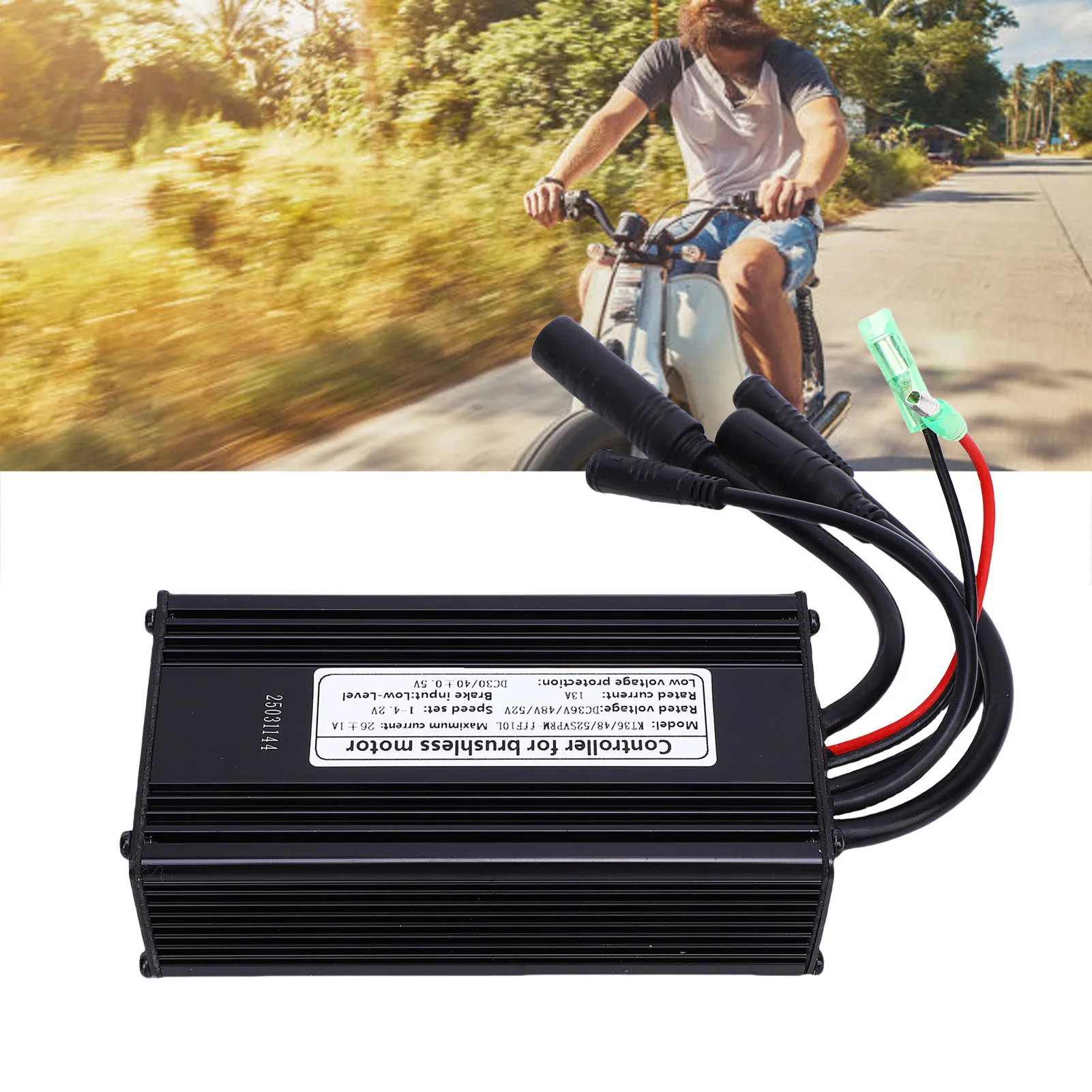 36 فولت 48 فولت وحدة تحكم المحرك 500 واط وحدة تحكم المحرك ممتازة تبديد الحرارة 9 أنابيب شرط سبائك الألومنيوم للدراجة الكهربائية
