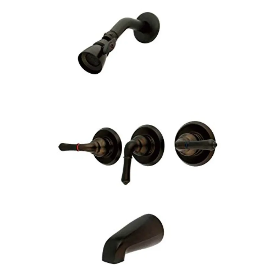 

Смеситель для ванны и душа KB235 Magellan с 3 ручками Magellan, цвет: матовая бронза, длина излива 5 дюймов, матовая бронза