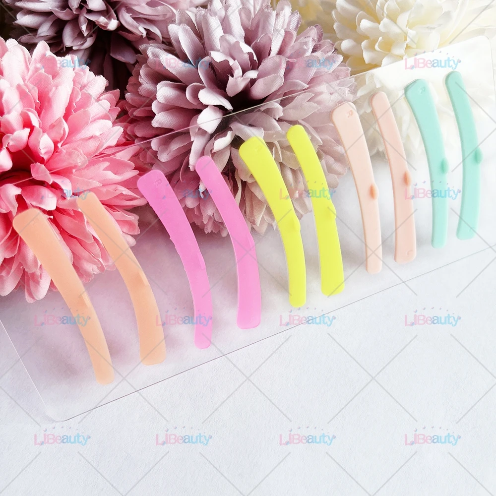 Libeauty 1 زوج قوس قزح بكرة الشعر لاش رفع الشريط قابلة لإعادة الاستخدام لاش بيرم غطاء سيليكون لاش رفع الوسادة لاش العين اكسسوارات الجمال أداة #6
