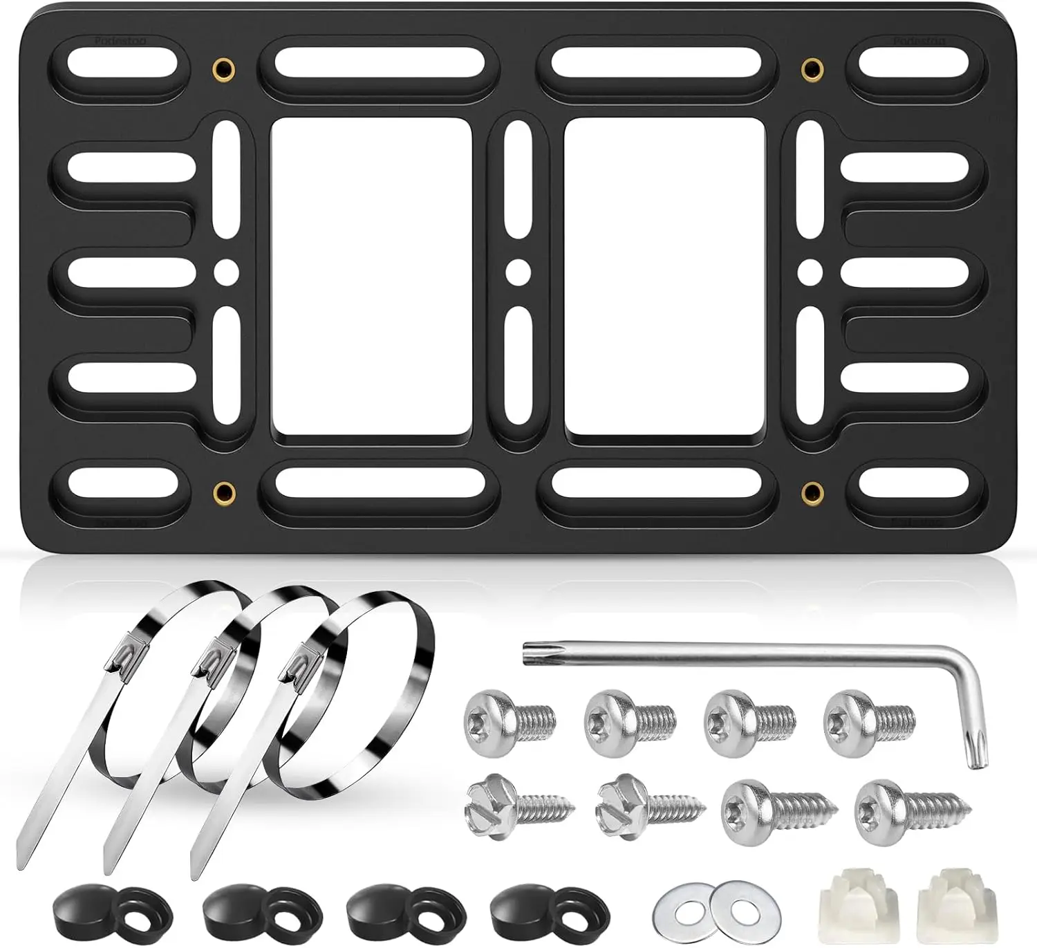 

Universal Front License Plate Bracket Holder with 2 Drill Mount, Car Tag Frame Kit for Easy Installation