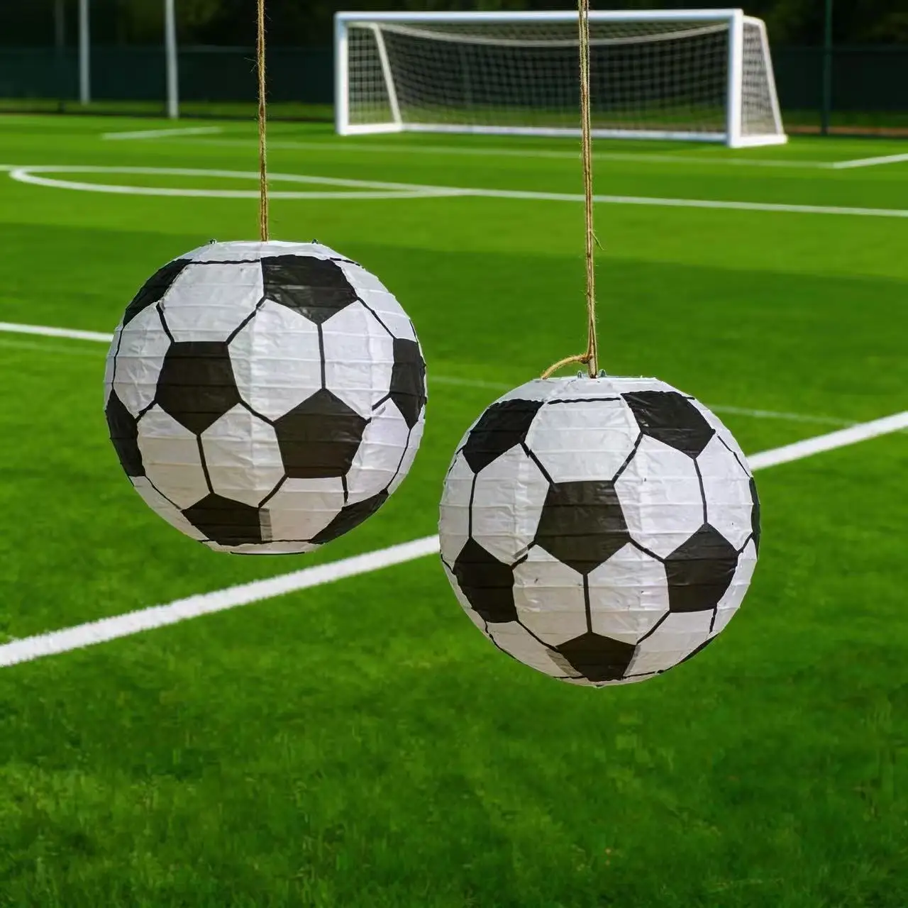 3/6pcs Football Themed Paper Lanterns Hanging Decor,Sports Theme Classroom Wall & Backdrop Decoration for Birthday Game Day