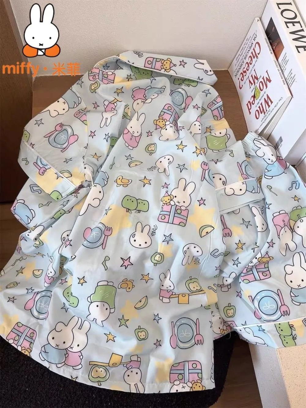 

2026 New Ice Silk Pajamas for Women Miffy Rabbit Cute Short Sleeve Shorts Set Student Loungewear Comfortable Breathable Homewear