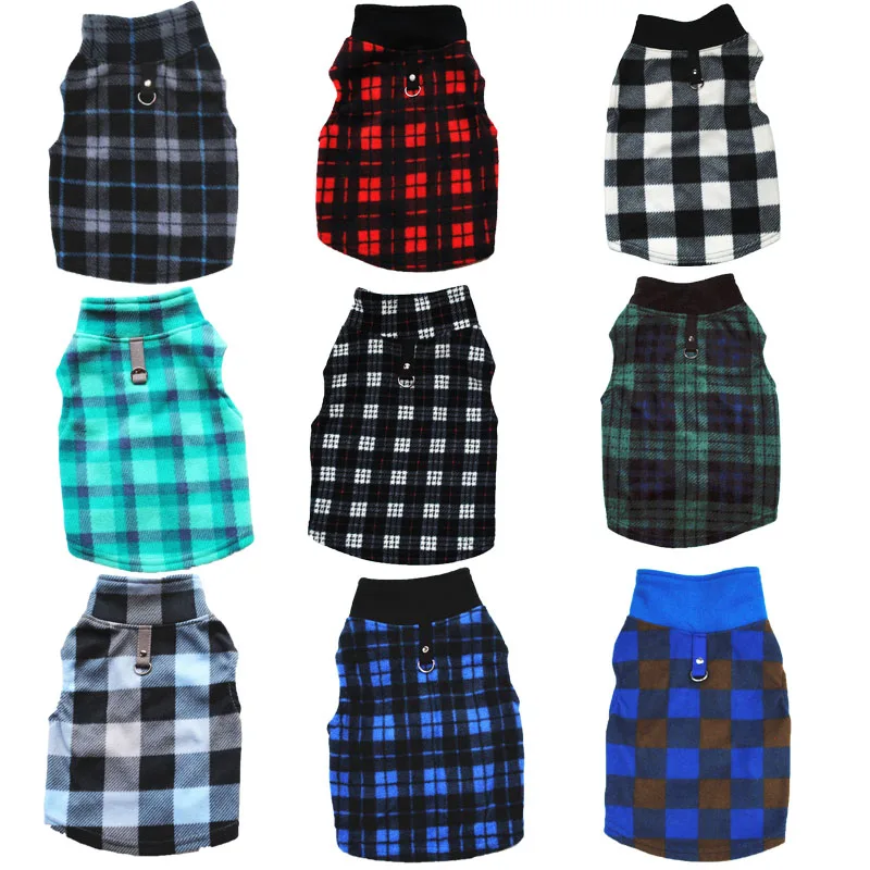

Dog Clothes Plaid Costume WithD-Ring For Dog 9-Color Hoodies Pet Clothing Puppy Sweatshirt Sweater Suit For Small Dogs Dachshund