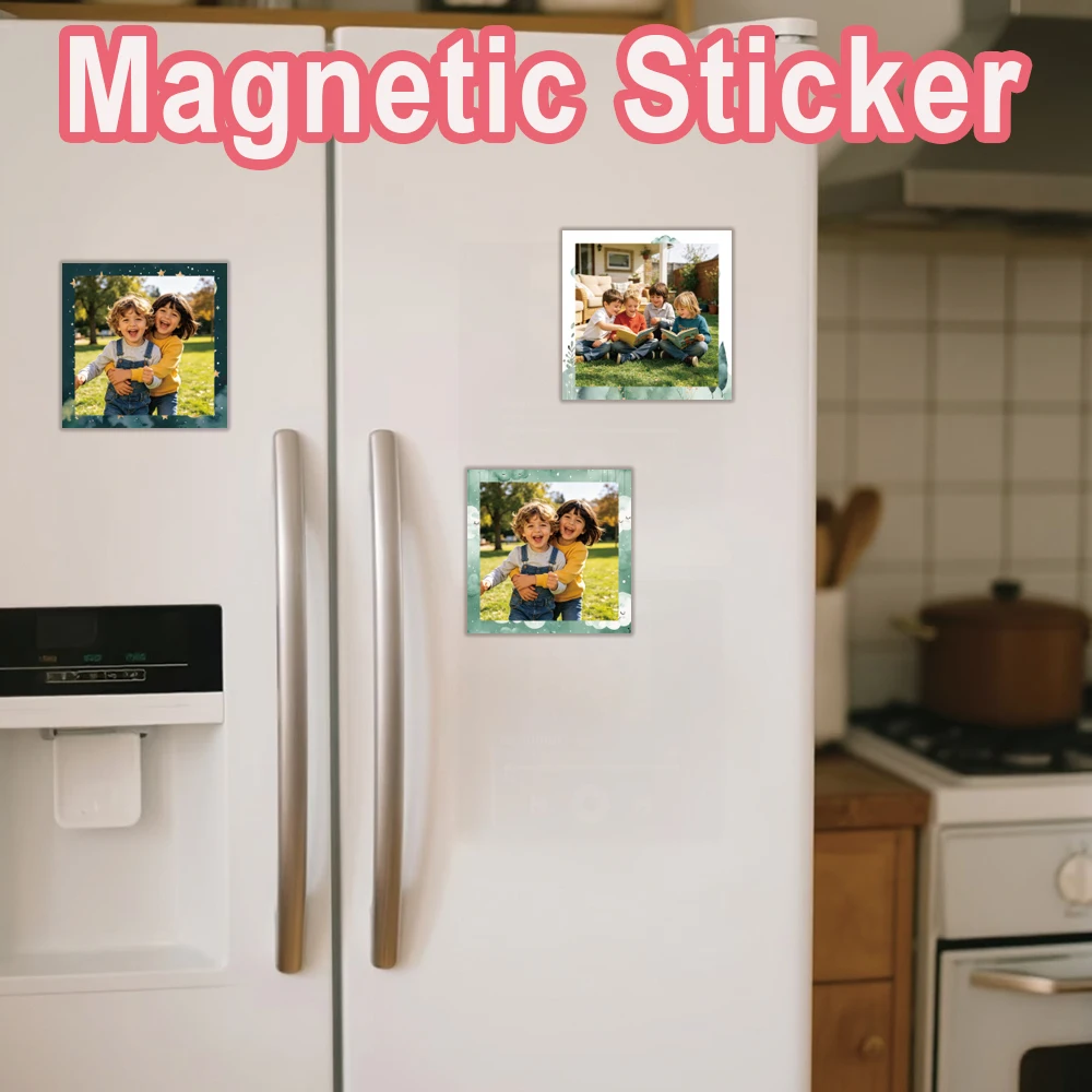 1pc With border Customizable Picture Magnetic Refrigerator Magnet On The Refrigerator For Door Decor Customizable Photo