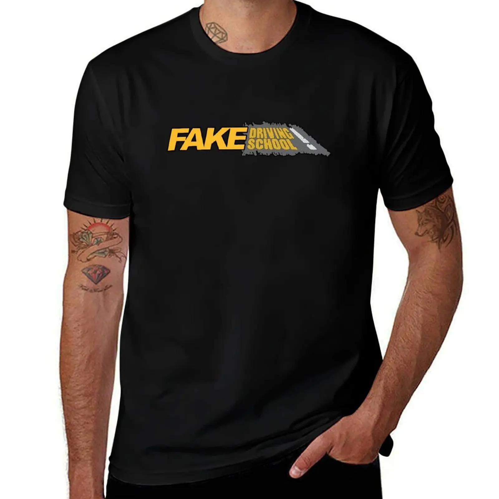 

Fake Driving School T-Shirt valentines boutique clothes T-shirts man plain Men's t-shirts