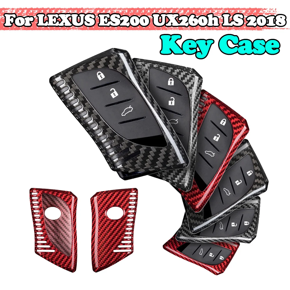 High quality New Real Carbon Fiber Car Key Case Cover Shell For LEXUS ES200 ES350 UX260h LS 2018 Smart Key Fob Car Accessories