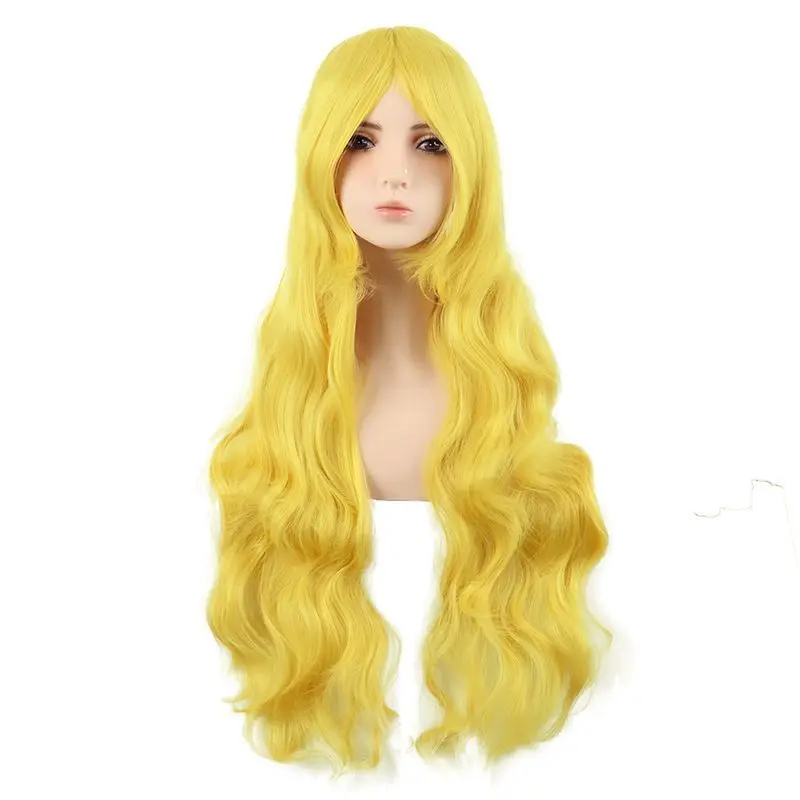 TongmancosWig لوليتا شعر طويل مجعد ذهبي اللون أنيمي العالمي موجة كبيرة 80cmLolitaشعر مستعار كامل الرأس #2