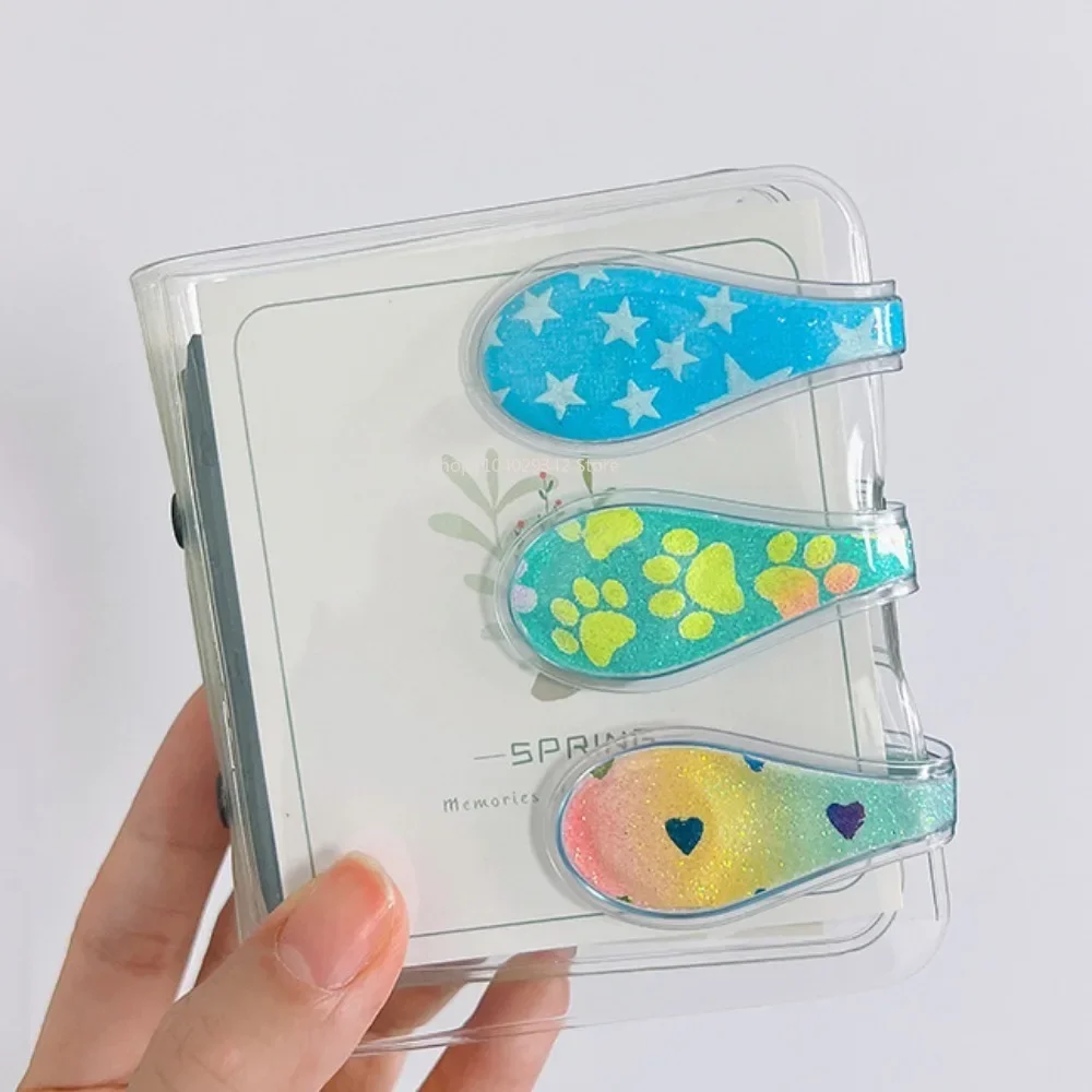 1PC Double Sided Magnetic Bookmark Journal PVC Clips Creative Decorative Paper Cards School Stationery Supplies Kawaii Bookmarks