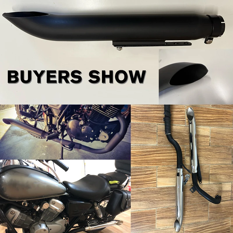 Universal Motorcycle Exhaust Muffler Pipe Tip Retro Vintage Rear Pipe Tube Exhause For ADNOH AHAMAY IKUZUS Novel Stylish