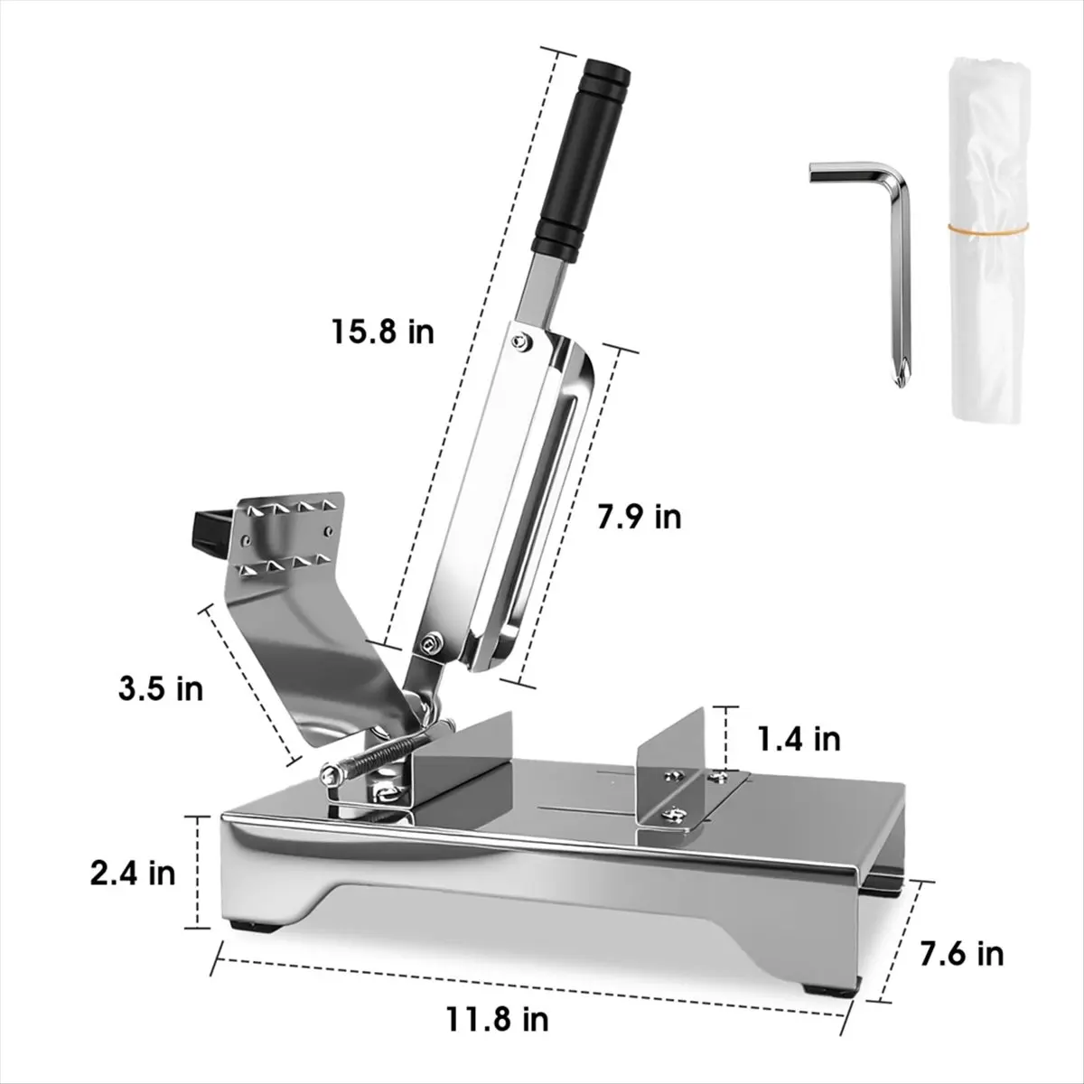 Manual FrozenMeat Slicer, Adjustable Thickness Meat Slicer, Upgraded Meat Cleavers for Beef Mutton Roll Meat Cutter with Wrench