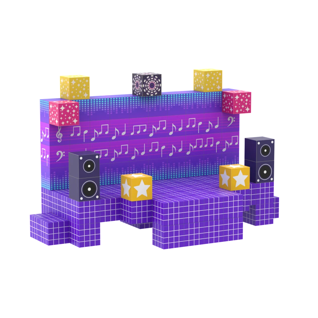 บล็อกแม่เหล็ก - ชุดสร้างโลกดนตรี 150 ชิ้น, ชุดตัวต่อแม่เหล็กสร้างสรรค์ ของเล่นบล็อกแม่เหล็ก ของเล่นเสริมพัฒนาการ