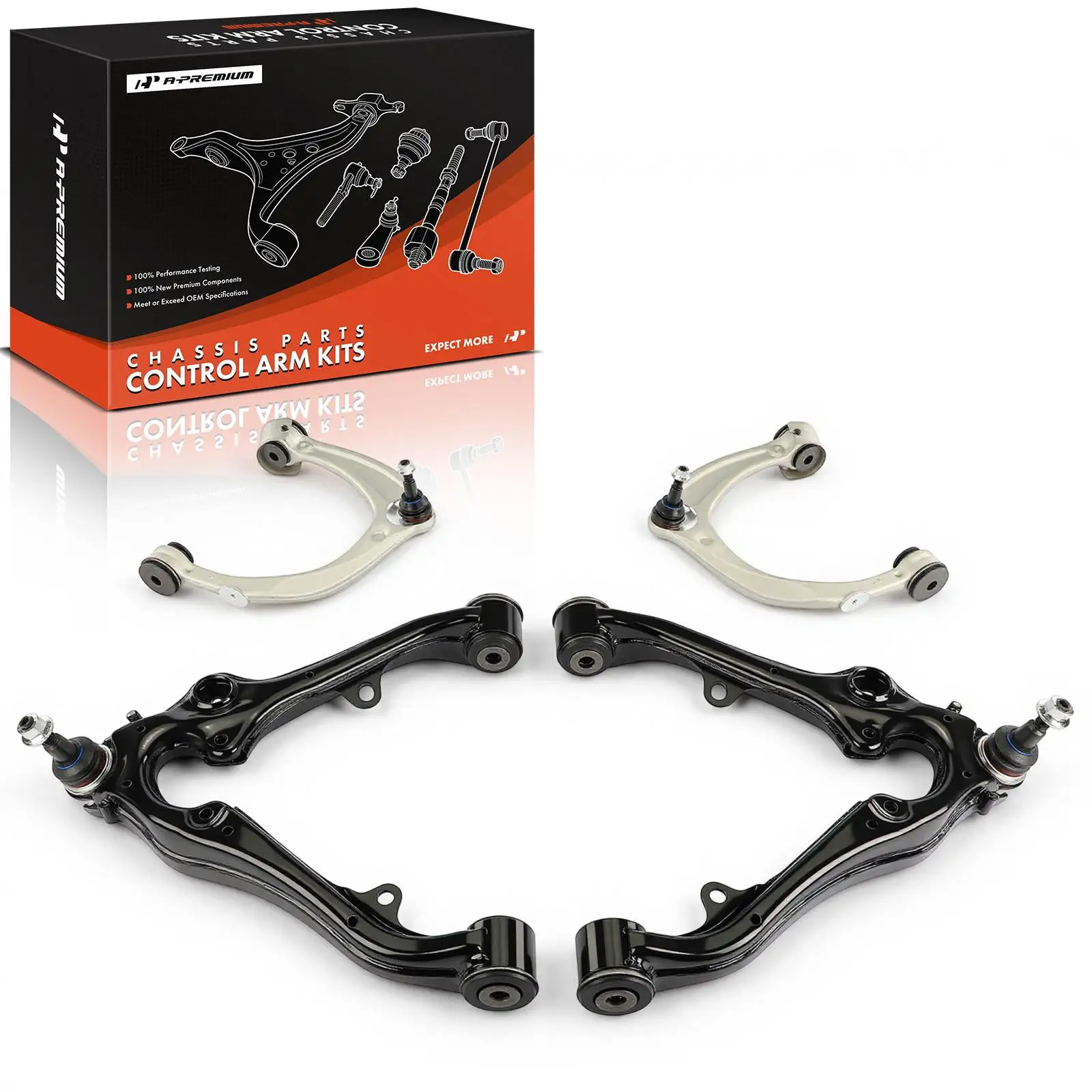 A-Premium 4x Front Upper & Lower Control Arm & Ball Joint Assy for Chevrolet Silverado 1500 2019-2023 GMC Sierra 1500 2019-2023