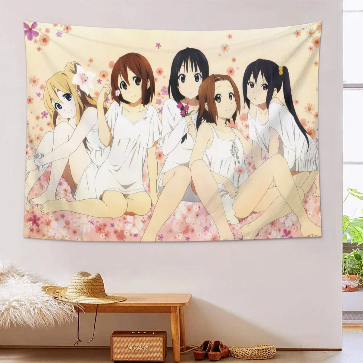 Anime Wall Hanging Tapestry Japan Kawaii New K-ON! Room Decor Aesthetic Decorative Cartoon Photo Background Cloth Table