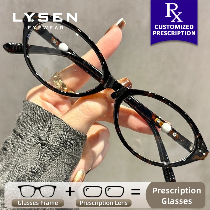 

LYSEN Fashion Oval Myopia Photochromic Glasses Lady Prescription Optical Glasses Anti Blue Light Anti-Reflection Reading Eyewear