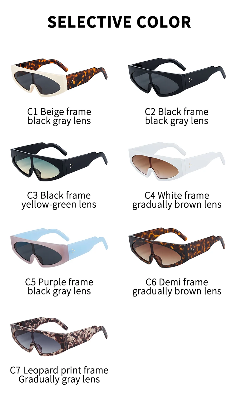 Grenzüberschreitende neue einteilige Sonnenbrille, europäische und amerikanische personalisierte einteilige Brille mit großem Rahmen, trendiger Street-Style M475 – Detail 9