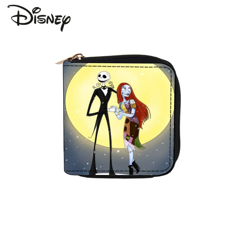 Disney Halloween Jack Fashion Men\'s Wallet Multifunctional Storage Student ID Card Bag Cartoon Short Women\'s Zero Wallet