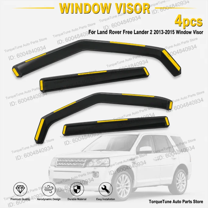 For Land Rover Freelander 2 2013-2015 In-Channel Side Wind Visor, Easy Install Durable Direct Fit Exterior Auto Parts