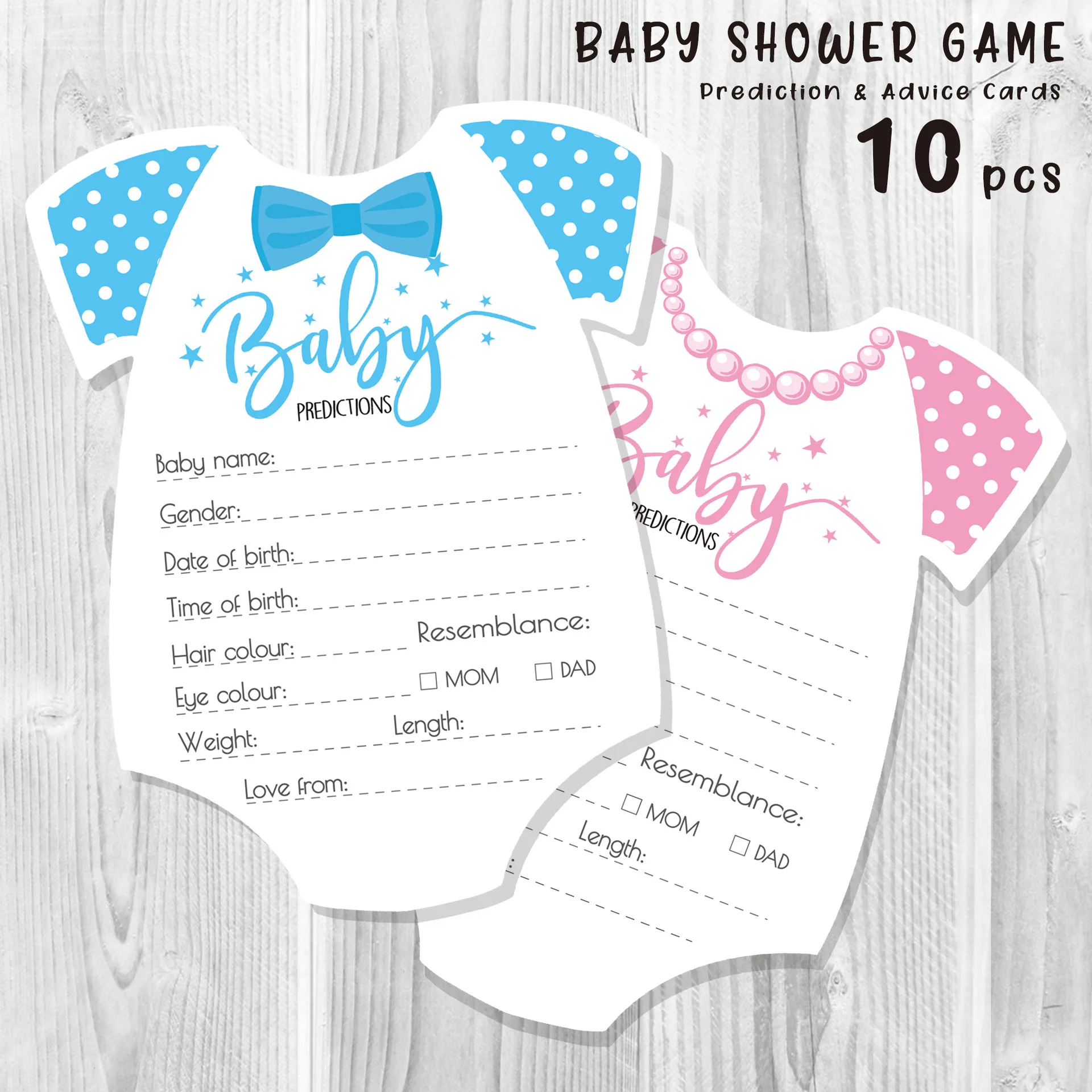 

Gender Reveal Party Prediction Card Birthday Party Game Cards Baby Shower Party Decoration Supplies