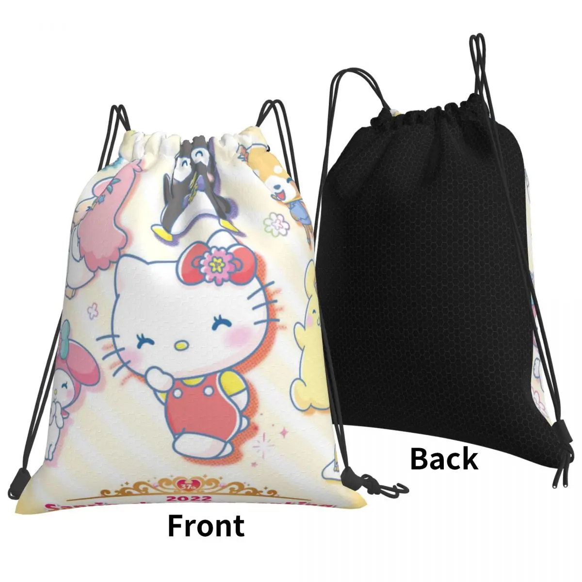 Drawstring bag Storage Portable Handbags Sanrio Grocery Shopping Shoulder bags foldable Travel Bag