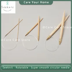 1Piece Seeknit Shirotake 40/60/80/100/cm Sweaters Circular Knitting Needles Knitting Pro Fixed Bamboo Knitting Needle Spokes