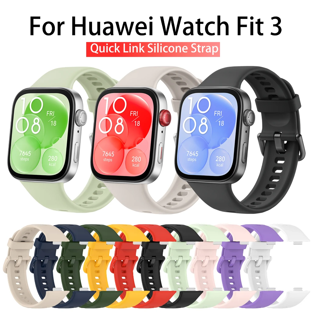 Silicone Strap For Huawei Watch Fit 3 Smart Watch Colorful Replacement Soft Sport Bracelet Wristband for Huawei Watch Fit3 Strap