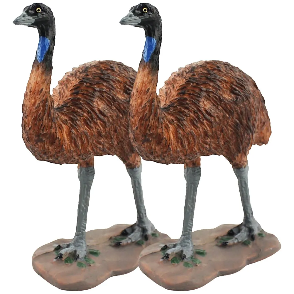 

Набор из 2 маленьких статуэток страусов, пластиковые реалистичные фигурки животных, декор для детей, развивающий инструмент для познавательного роста, украшение для рабочего стола, для вечеринок