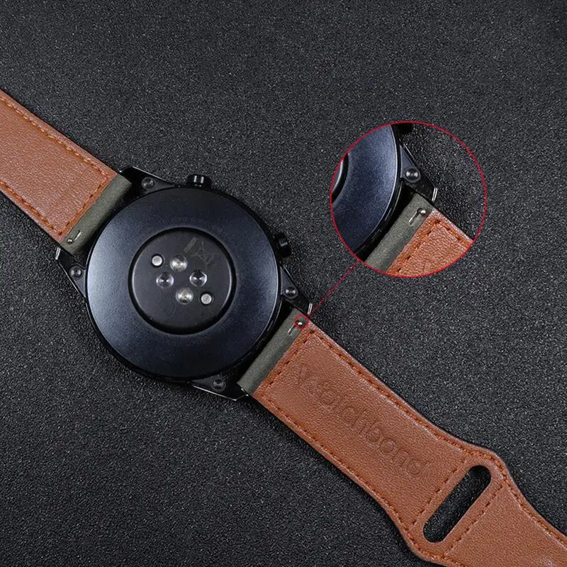 حزام جلدي لساعة سامسونج جالاكسي 7/6 // 5/برو/4/3/أكتيف 2 20 مللي متر-22 مللي متر سوار هواوي GT 5/4/Amazfit GTS/GTR 4/3/2 ميني باند #4