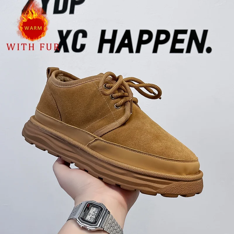 

Осенне-зимняя мужская обувь. Качественные теплые минималистичные универсальные стильные уличные зимние ботинки для отдыха на открытом воздухе.