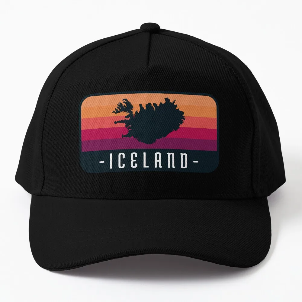 Iceland Retro Travel Sunset - Vintage Travel Country Outline Baseball Cap Hat Man For The Sun Sunscreen Hats For Men Women's