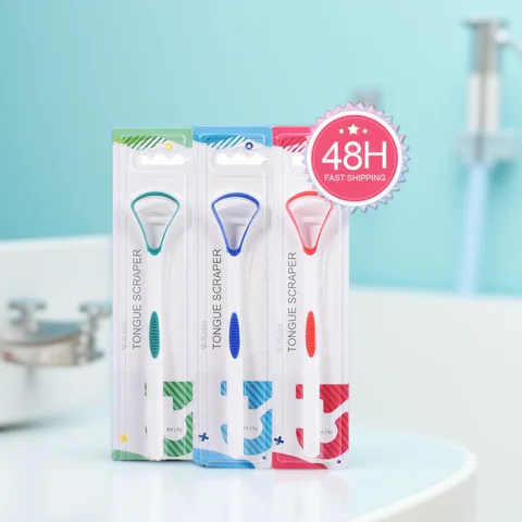 Y-Kelin Sales Silicone Tongue Scraper Brush Cleaning  Food Grade Single Oral Care To Keep Fresh Breath 3Color Pack No.1