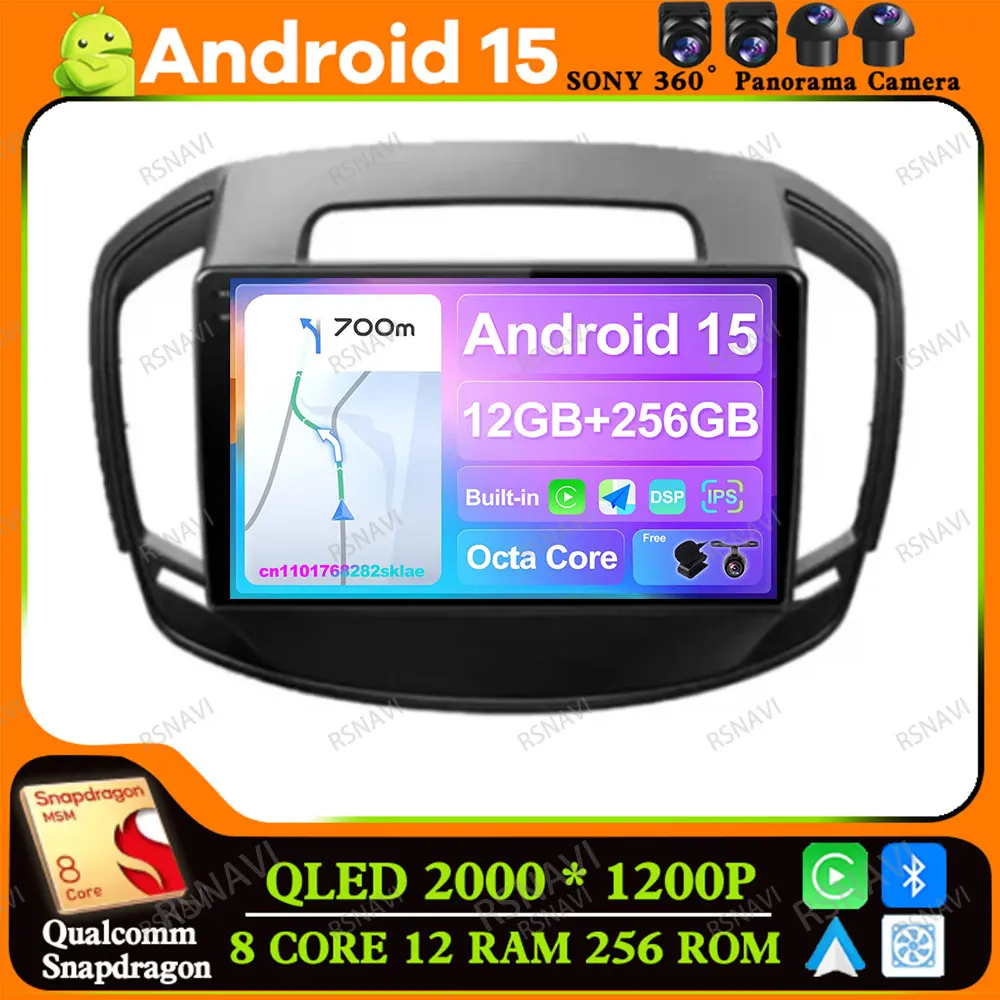 

Автомобильное радио Android 15 для Buick Regal для Opel Insignia 2014 2015 2016 2017 QLED AUTO AI Voice 360 Камера BT Стерео 5G WIFI IPS