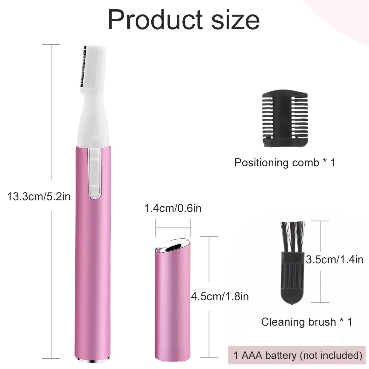 เครื่องเล็มขนคิ้วไฟฟ้าพร้อมหวี ใช้ได้ทั้งชายและหญิง ไม่เจ็บ ใช้งานง่าย พกพาสะดวก ใช้แบตเตอรี่ สำหรับใบหน้า ริมฝีปาก รักแร้ ขา และลำตัว