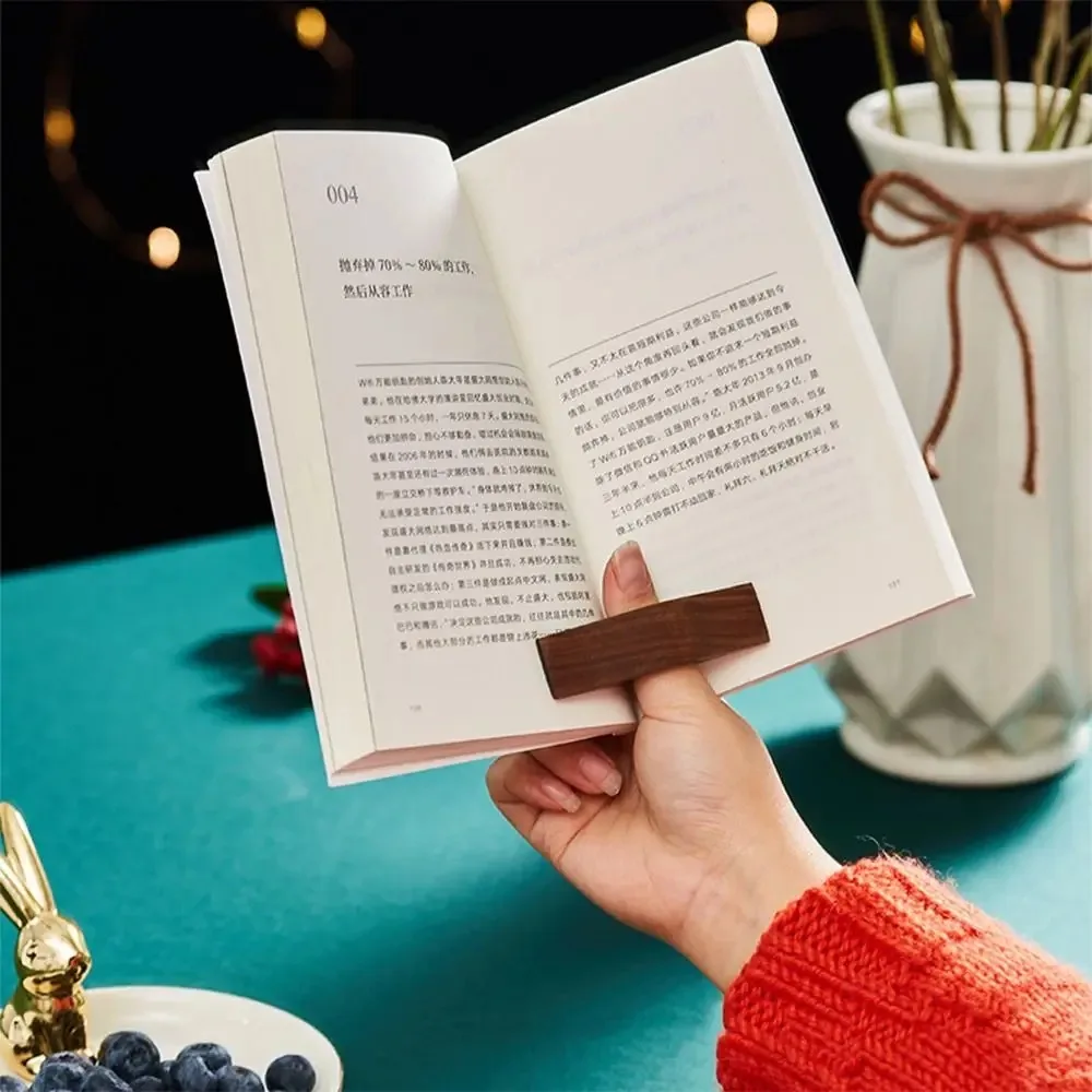 Hot Wooden Thumb Bookmark One Hand Reading Thumb Book Support Book Page Holder for Office Book Lovers Fast DIY Reading Aid Tools