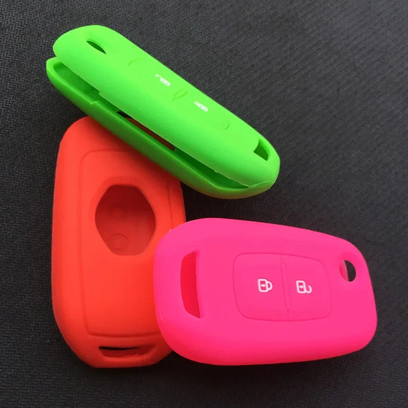 2 button silicone car key cover case shell for renault duster logan clio Koleos captur 2016 key