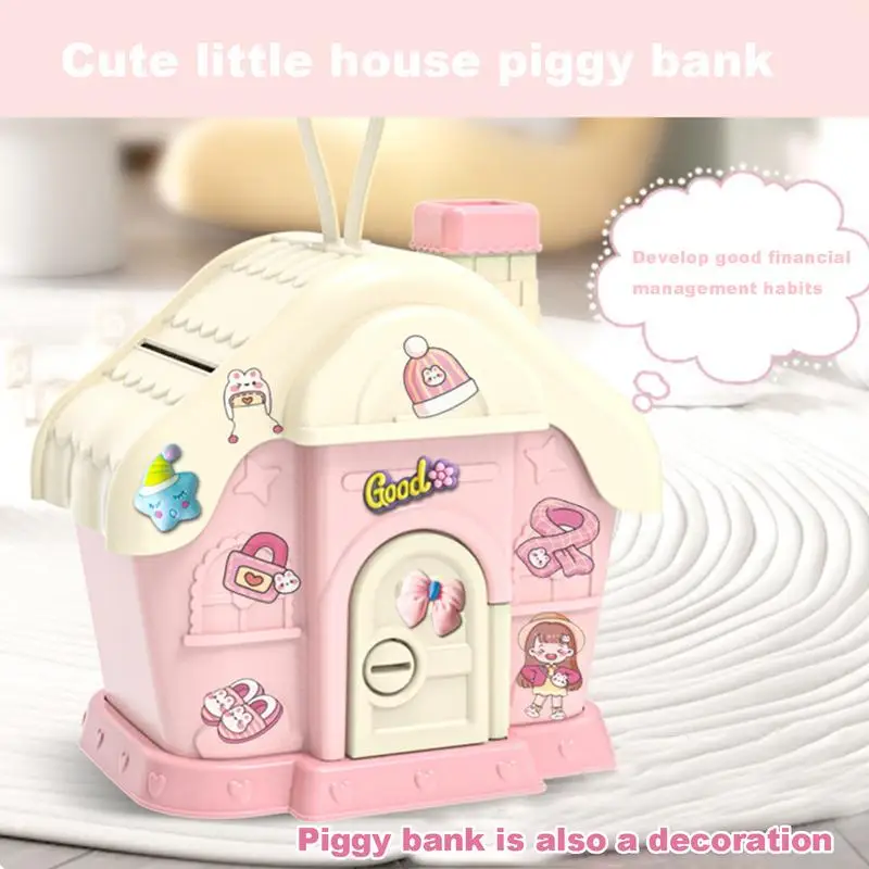 House Shaped Piggy Bank Children's Toys Cartoon Coin Money Pot Kids Money Saving Box House Shape