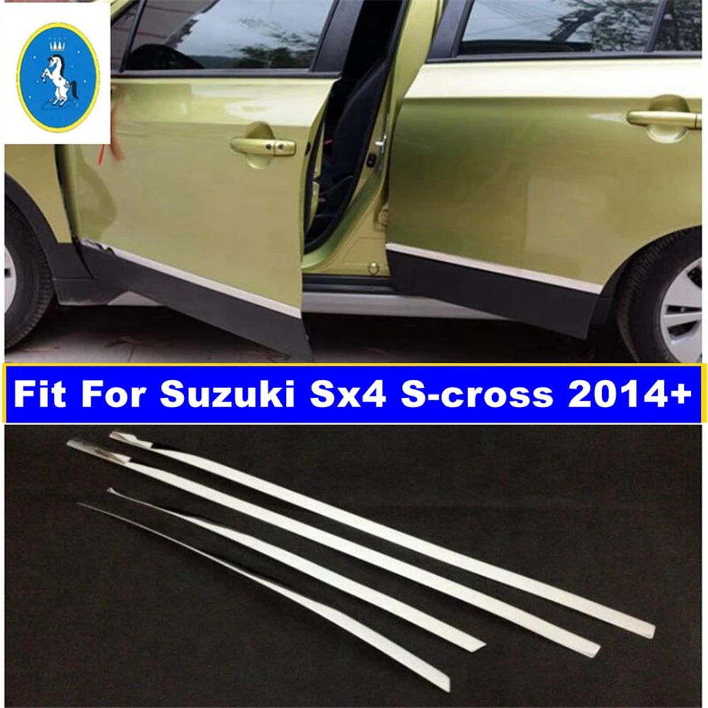 

Side Door Body Molding Panel Cover Trim Side Protective Stripes Fit For Suzuki Sx4 S-cross 2014 - 2022 Car Exterior Accessories