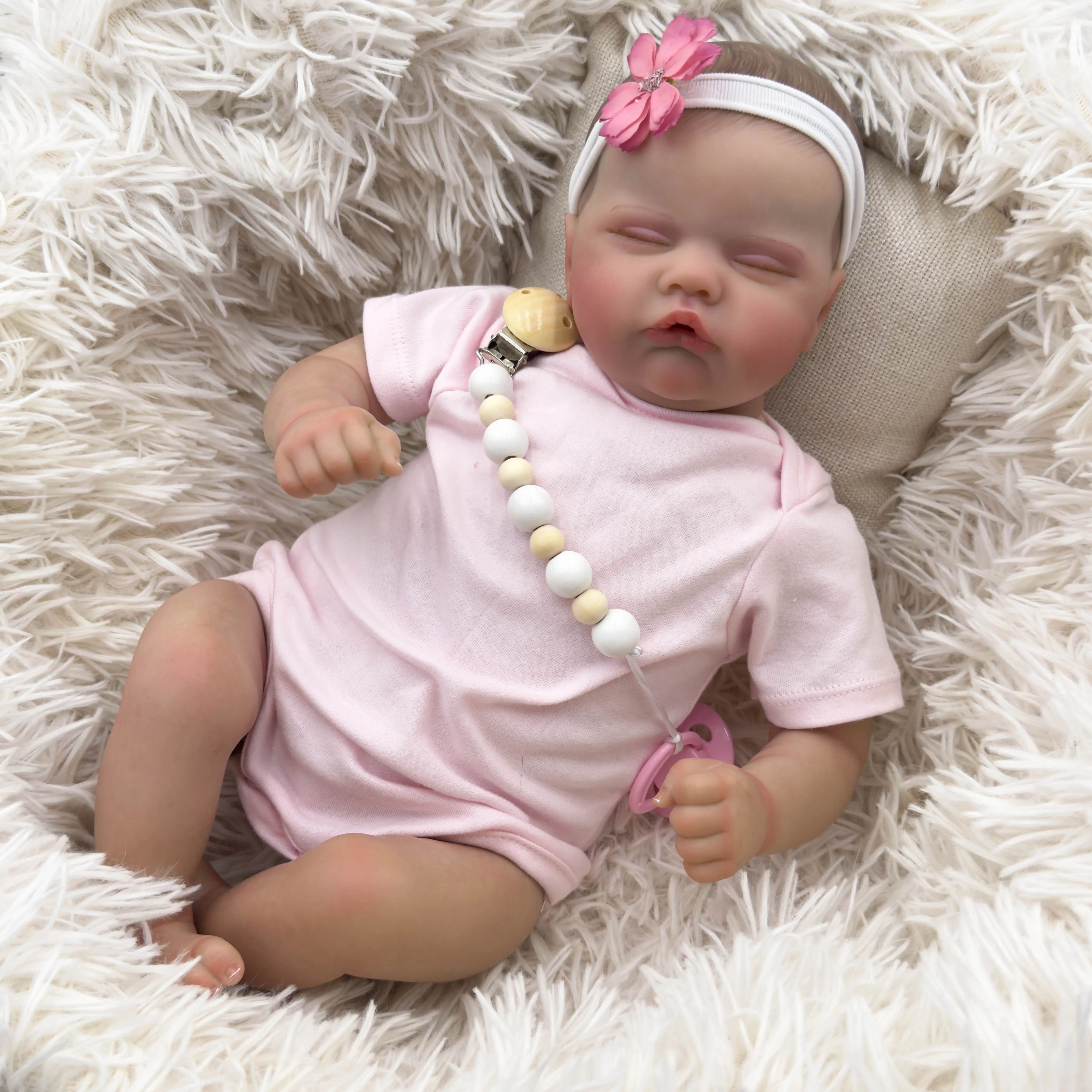 1pc 19 inch /49 cm reborn doll, soft glue entity baby, hand-painted details visible veins, collection art doll