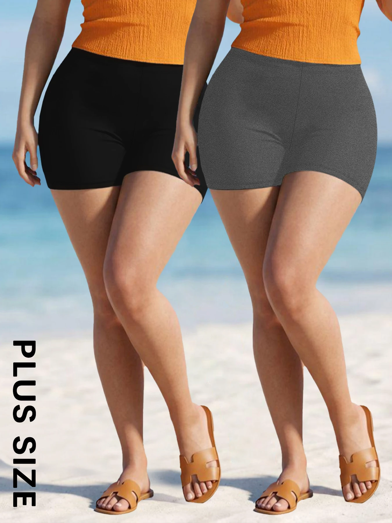 

Комплект из 2 штук: супермягкие велосипедные шорты больших размеров для женщин, высокоэластичные шорты для тренировок, йоги, бега, велоспорта, фитнеса и занятий спортом