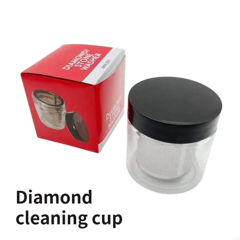 

Sturdy Jewelry Cleaning Cup With Metal Mesh Strainer For Gemstones Watch Parts