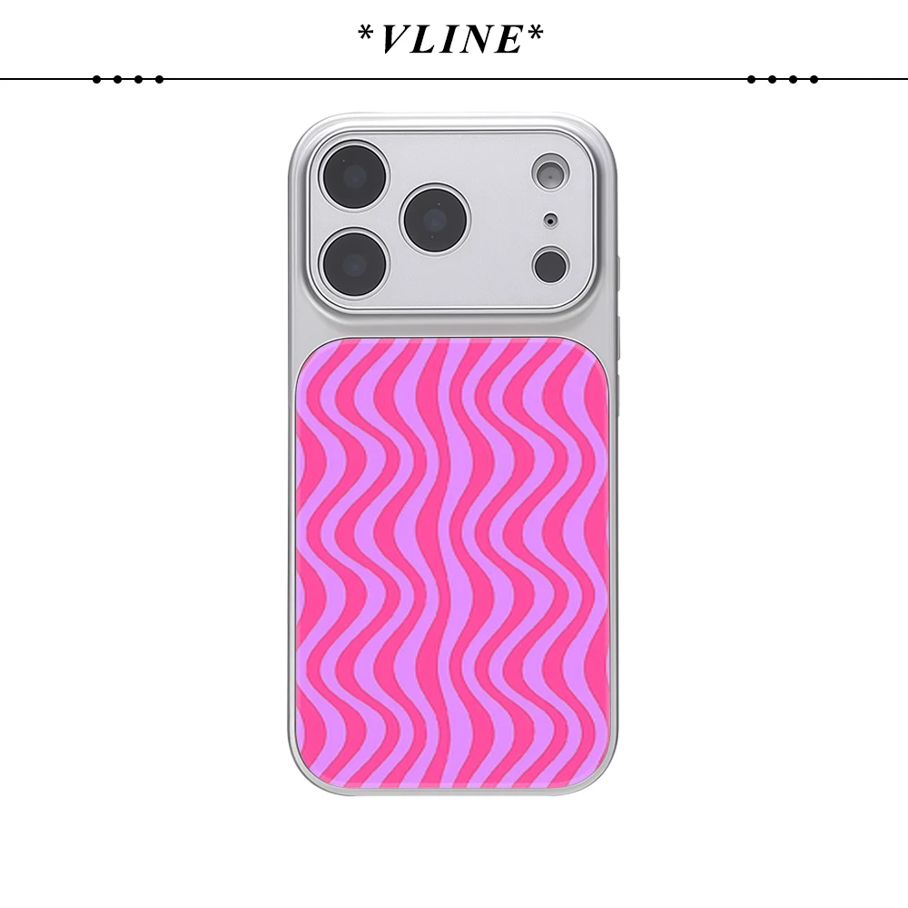 Pink and Purple Wave Pattern IPhone17 Must-Haves Luxury Glass Phone Case for IPhone 17 16 15 14 13 Pro Max 17Air