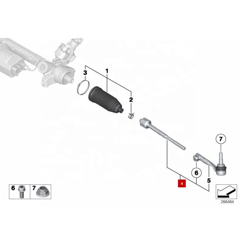 32106885165 32106868688 32106869535 Auto Suspension System Left Steering Tie Rod End Assembly for BMW G30 G31 G32 G11 G12 F90